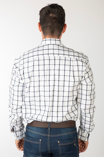 Men's Cotton Twill Country Shirt - Malham Dark Navy