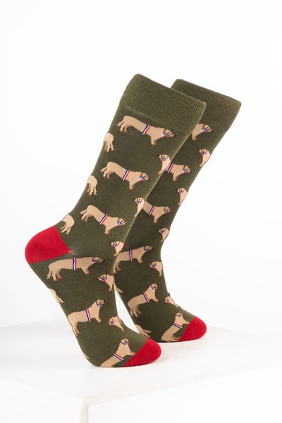 Men’s Bamboo Rich Farm Ankle Socks - Champion Bull Dark Olive