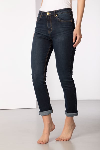 Damen-Jeans mit geradem Bein – Ella - Dunkler Jeansstoff