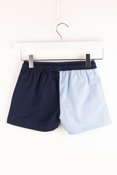 Girls Quartered Rugby Shorts - Kirby - Navy/Blue