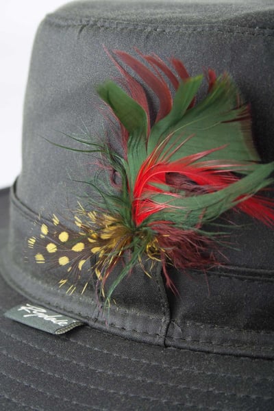 Hut aus gewachster Baumwolle mit breiter Krempe für Herren - Olive