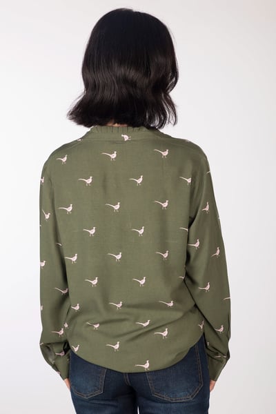 Chemisier flottant à manches longues pour femme - Wistow II - Faisan Marcheur Kaki