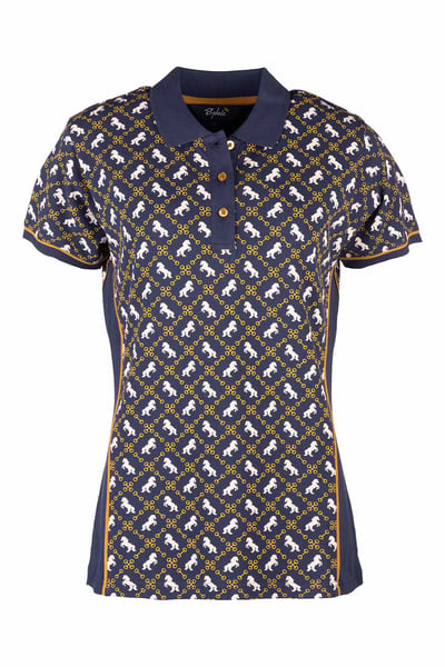 Ladies Snaffle Equestrian Polo Shirt – Muston - Gold Snaffle