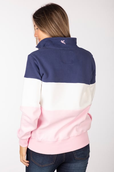Ladies Plain Sweatshirt - Byland - Denim/White/Sorbet