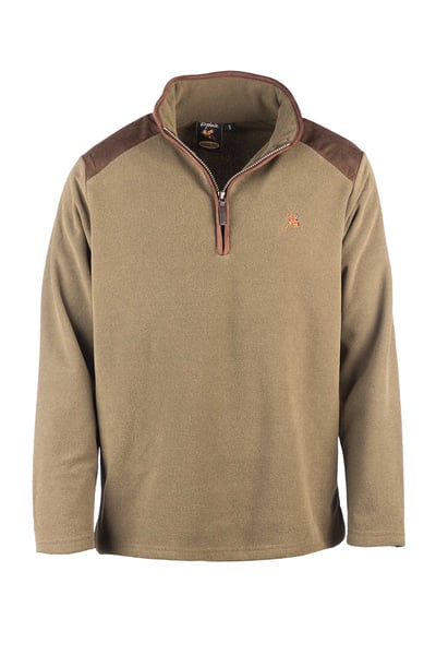 Men's Knitted Fleece Pheasant Jumper - Gembling - Olive Marl