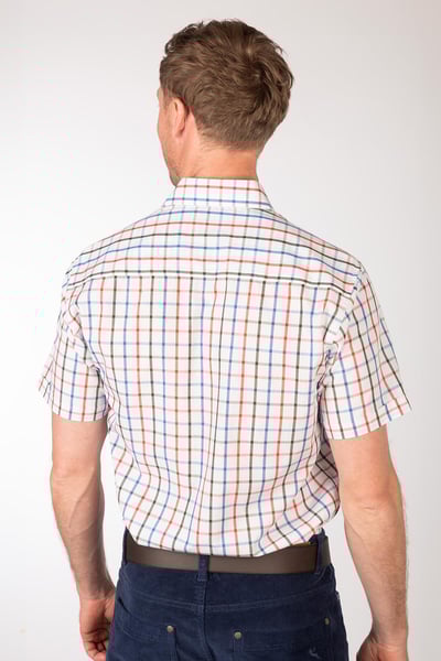 Men's Short Sleeved Check Shirt - Stamford Multi