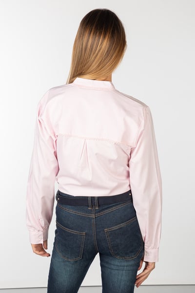 Ladies Collarless Shirt - Ivy - Pink