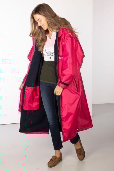 Britischer Umkleidemantel für Damen - Rosa/Marine