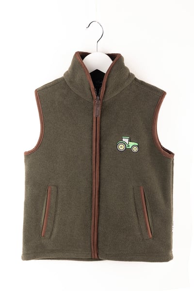 Kid's Mini Fleece Waistcoat - Huggate - Tractor Khaki/Green