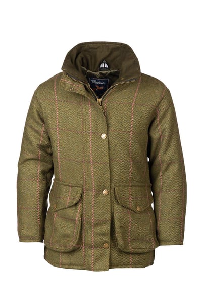 Mädchen-Tweed-Jacke – Wrelton - Dunkelgrüner Tweed