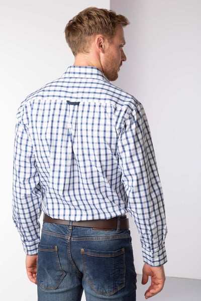 Men's Oscar II Checked Shirt - Dark Denim