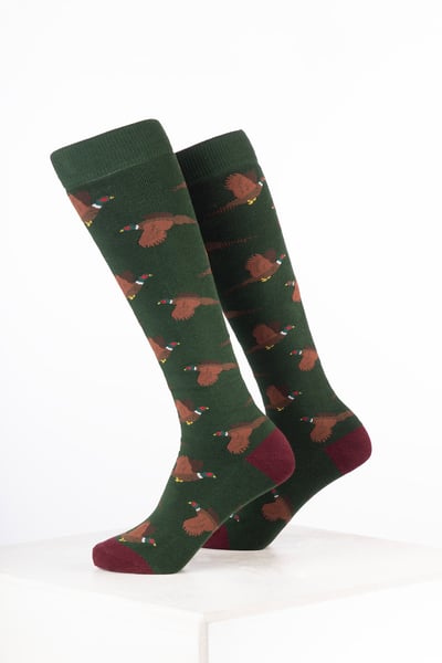 Calcetines de agua con diseño de animales para niños - Flying Pheasant Verde Oliva Oscuro