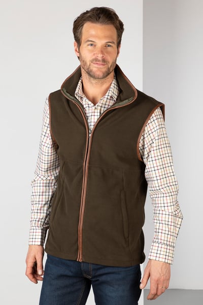 Men's Fleece Gilet - Harpham - Olive