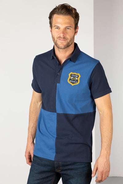 Men's Quartered Polo Shirt - Ganton - Navy