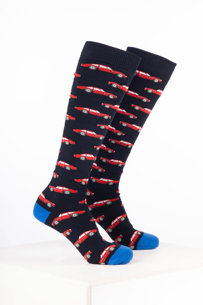 Herren-Gummistiefelsocken mit Automotiv - Sportwagen Marineblau