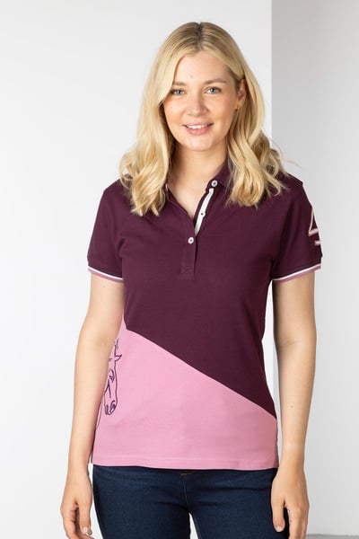 Ladies Lily II Diagonal Polo Shirt - Damson
