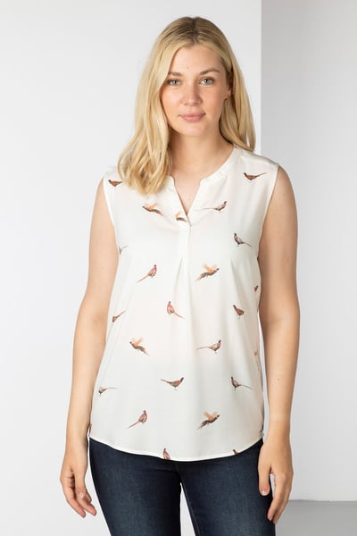 Ärmellose Bluse – Wistow - Fasan Weiß