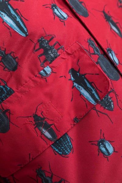 Kids Patterned Raincoat - Bugs Red