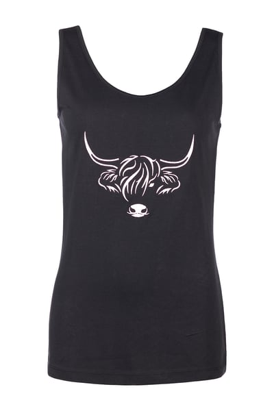 Damen-Westenoberteil mit Kuhmuster - Byland - Schwarz