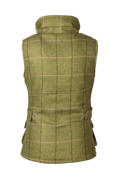 Girls Tweed Waistcoat Body Warmer - Wrelton - Olive/Pink