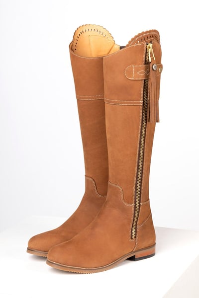 Ladies Nubuck Spanish Riding Boots - Helmsley - Tan