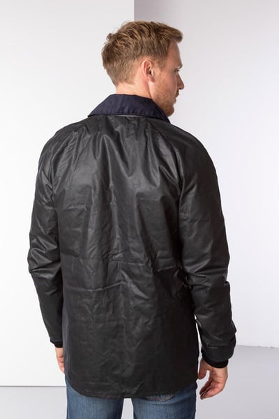 Men's Richmond Slim Fit Waxed Cotton Jacket - Navy