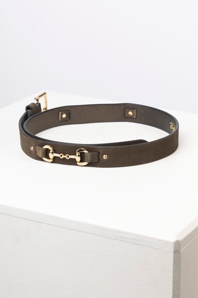 Ladies Suede Snaffle Belt - Lucinda - Olive