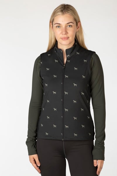 Ladies Patterned Sports Gilet - Skerne - Grey Dog