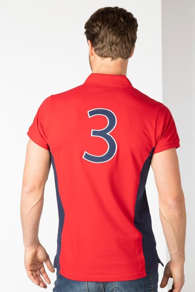 Men's Muston Panel Polo Shirt - Red