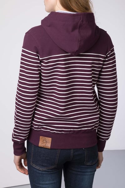 Damen Etton Full Zip Hooped Hoody - Beere