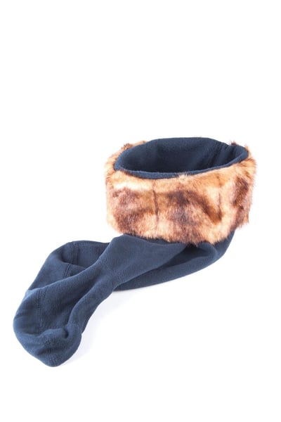 Ladies Fur Boot Liners - Brown/Navy