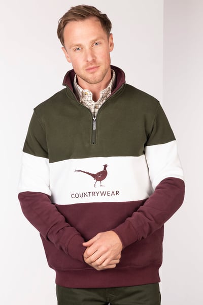 Men's Sweatshirt - Byland - Pheasant Wine/White/Olive