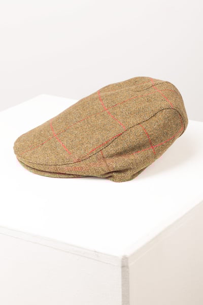 Herren Tweed Schiebermütze - Terrington - Olive Check