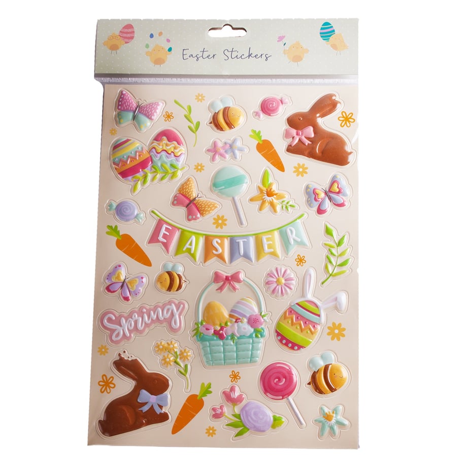 Partisan Easter Puffy Bubble Stickers Assorted | Easter UK