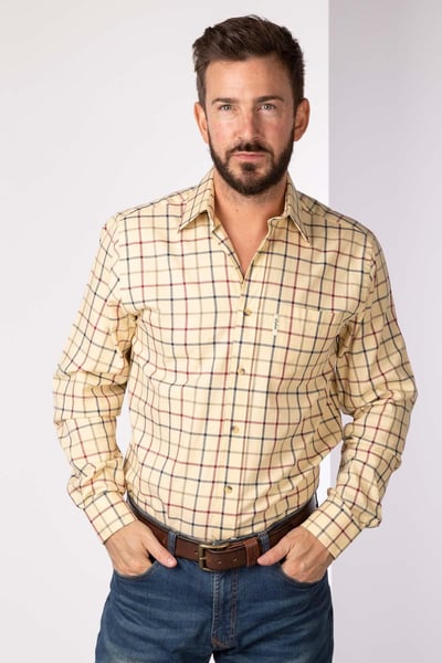 Men's Country Checked Shirt - Ebberston - Sand