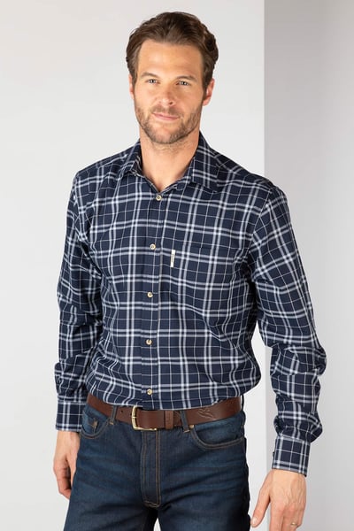 Men's Country Checked Shirt - Wetwang - Wetwang Navy