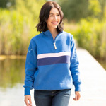 lady in blue sweatshirt
