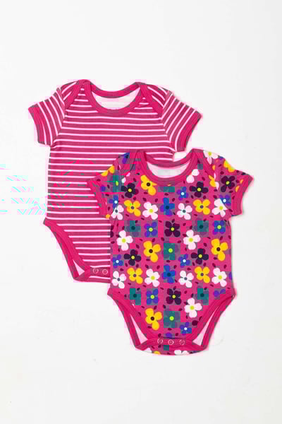 Baby Bodysuits (2 Pack) - Petal Pink