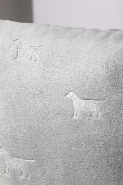 Patterned Fleece Cushion Cover - Silver