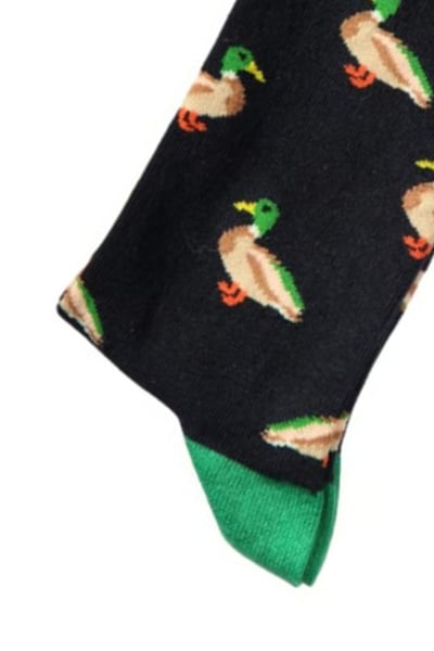 Calcetines funky de bambú para hombre - Ánade real de campo