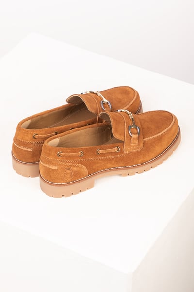 Ladies Suede Chunky Snaffle Loafer - Wrelton - Tan