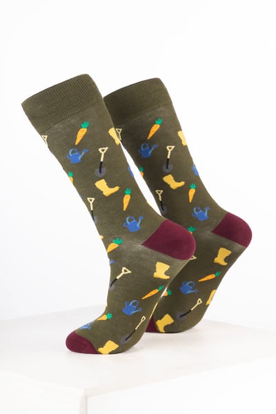 Herren-Bauernhof-Knöchelsocken - Garten Dunkeloliv