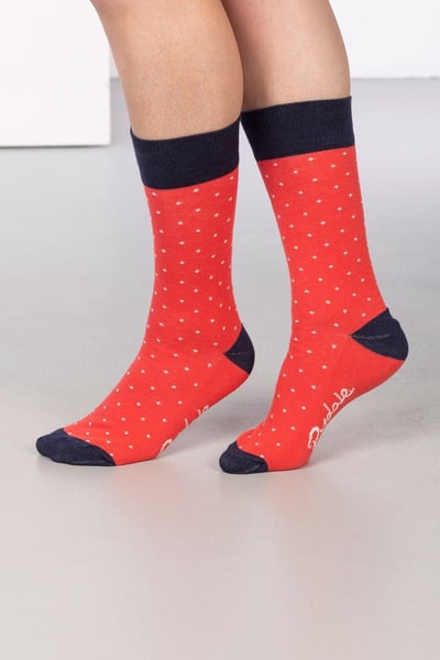 Ladies Dotty Ankle Socks - Cherry