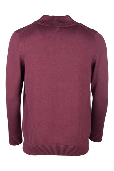 Men's Quarter Zip Jumper - Wetherby - Wine