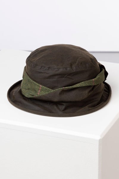 Ladies Twisted Band Wax Hat - Danby - Olive