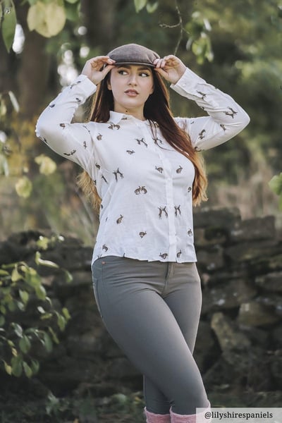 Ladies Button Down Blouse - Wistow II - Hare White