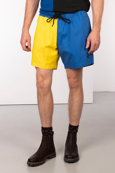 Herren-Rugbyshorts mit Viertelschnitt - Ganton - Blue/Yellow