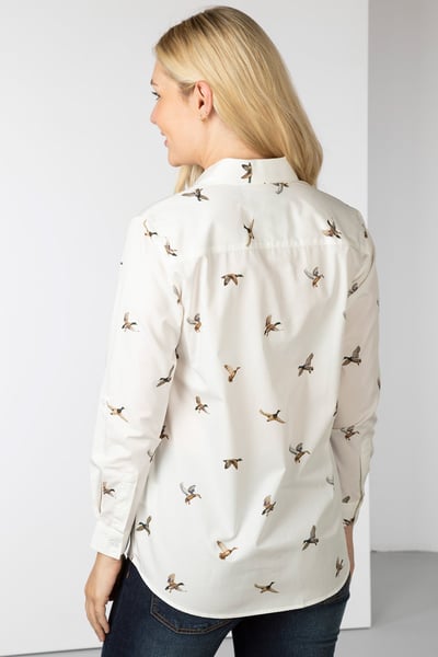 Chemise imprimée pour femme - Wistow - Canards volants blancs