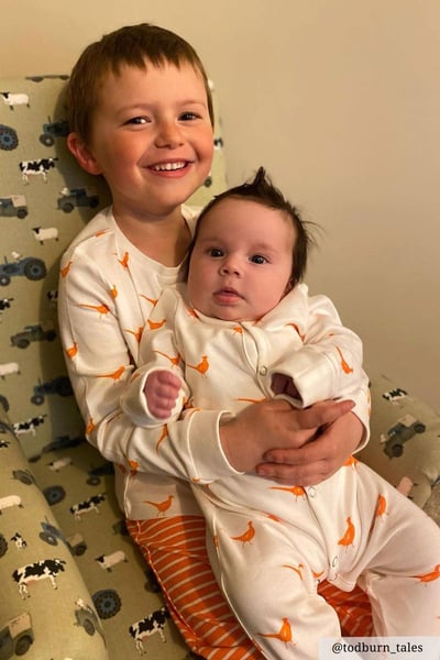 Baby Sleepsuits (2 Pack) - Pheasant Orange