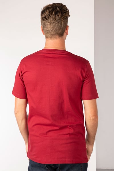 Men's Round Neck T-Shirt - Burgundy